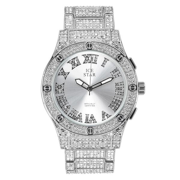 Urban Iced Out 44mm Metal Band Watch - 9195S-MB