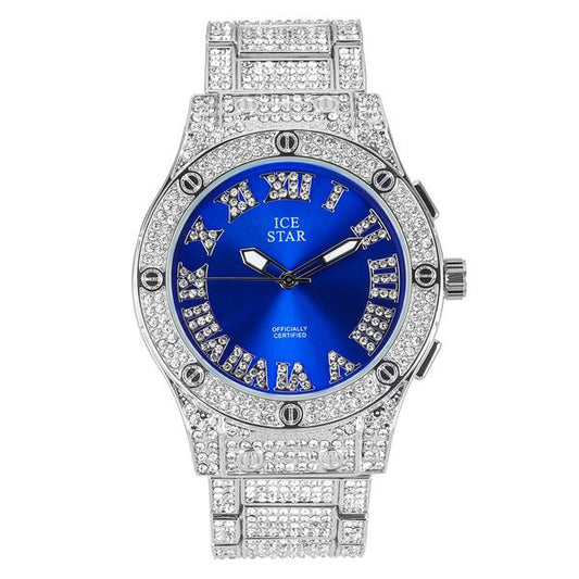 Urban Iced Out 44mm Metal Band Watch - 9195S-MB