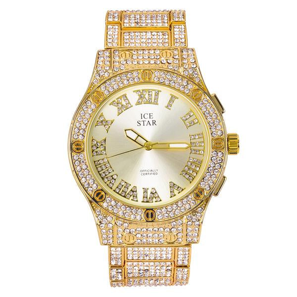Urban Iced Out 44mm Metal Band Watch - 9195S-MB