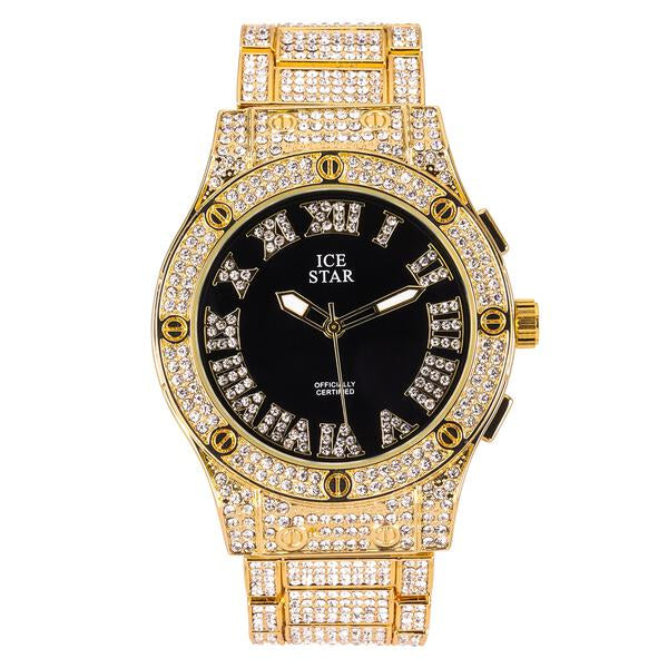 Urban Iced Out 44mm Metal Band Watch - 9195S-MB