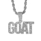 Iced Medium Goat Pendant with 4mm Rope Chain 24" - RC-1002