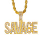 Iced Large Savage Pendant with 8mm Rope Chain 24" - RC-5001