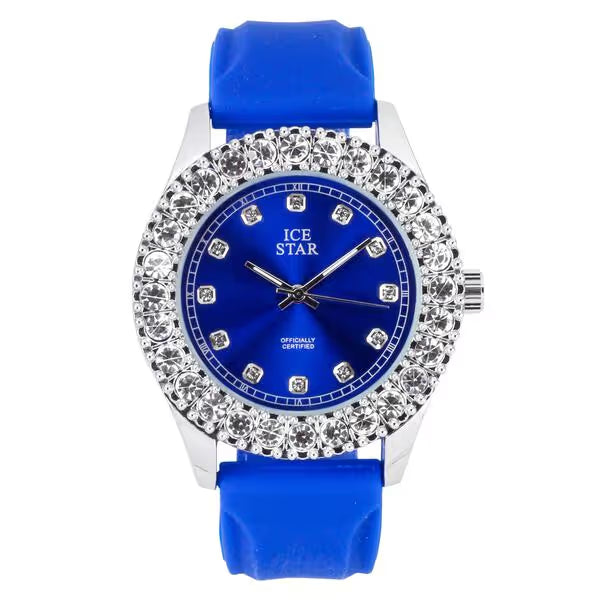 Urban Cross Dial Silicone Band Watch - 8732B-SB