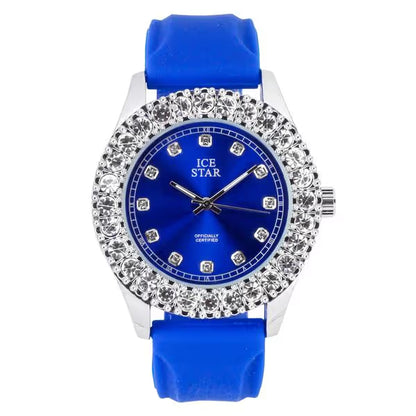 Urban Cross Dial Silicone Band Watch - 8732B-SB