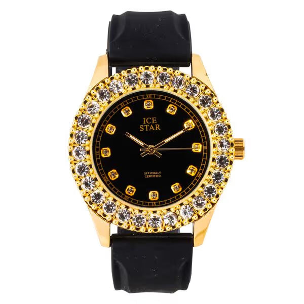 Urban Cross Dial Silicone Band Watch - 8732B-SB