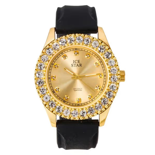 Urban Cross Dial Silicone Band Watch - 8732B-SB
