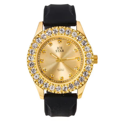 Urban Cross Dial Silicone Band Watch - 8732B-SB