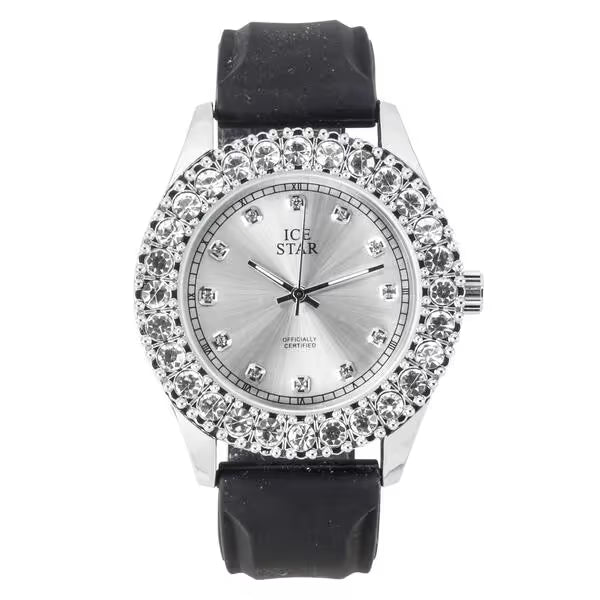 Urban Cross Dial Silicone Band Watch - 8732B-SB