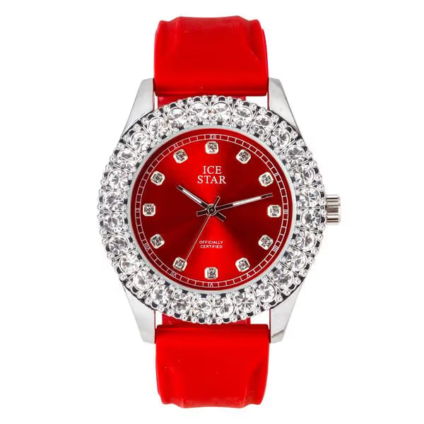 Urban Cross Dial Silicone Band Watch - 8732B-SB