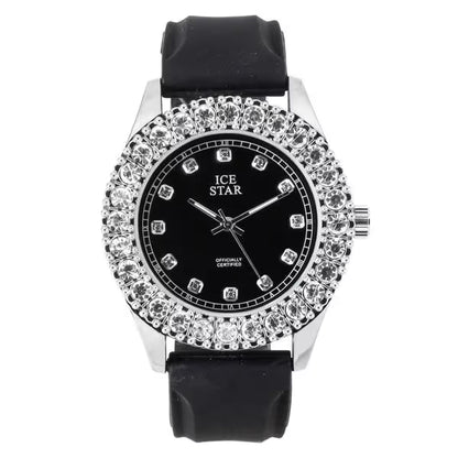 Urban Cross Dial Silicone Band Watch - 8732B-SB