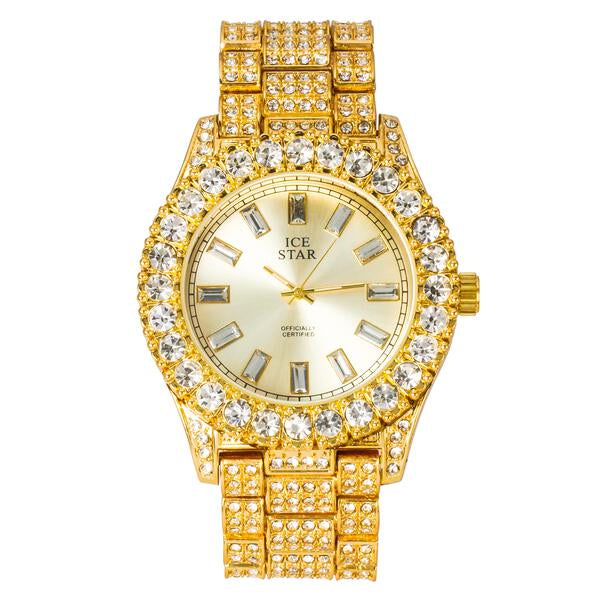 Urban Iced Out 44mm Metal Band Watch - 8719Q-MB