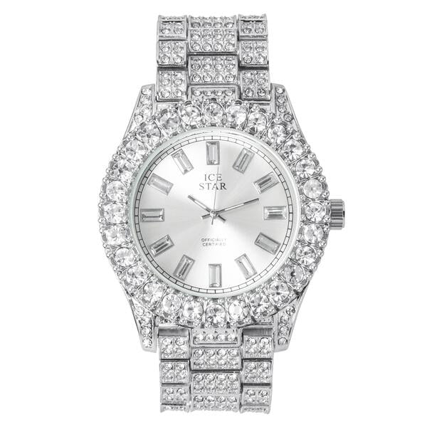 Urban Iced Out 44mm Metal Band Watch - 8719Q-MB