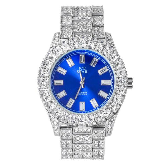 Urban Iced Out 44mm Metal Band Watch - 8719Q-MB