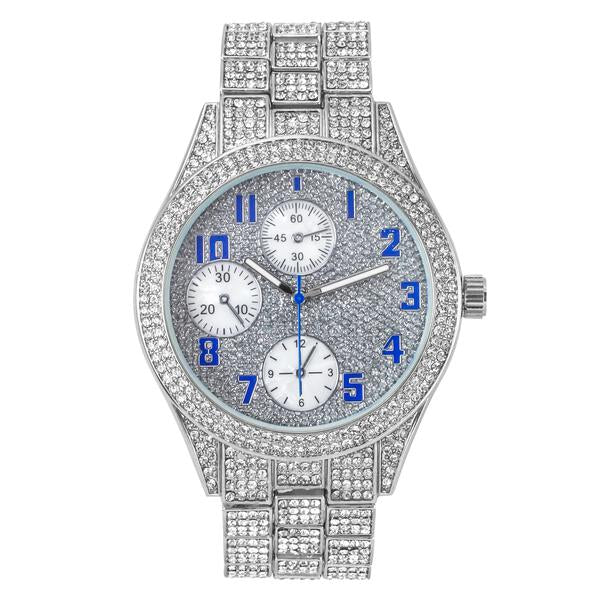 Urban Iced Out 44mm Metal Band Watch - 9120Z-MB