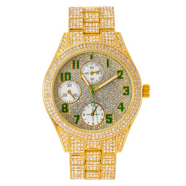 Urban Iced Out 44mm Metal Band Watch - 9120Z-MB