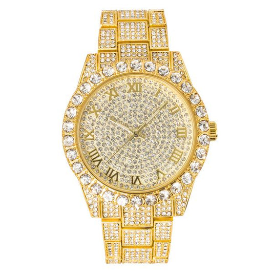 Urban Iced Out 44mm Metal Band Watch - 9034W-MB