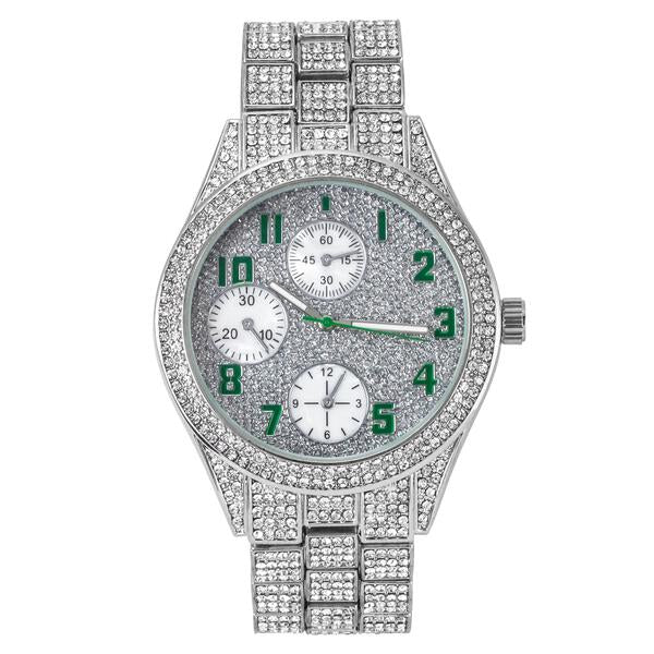 Urban Iced Out 44mm Metal Band Watch - 9120Z-MB