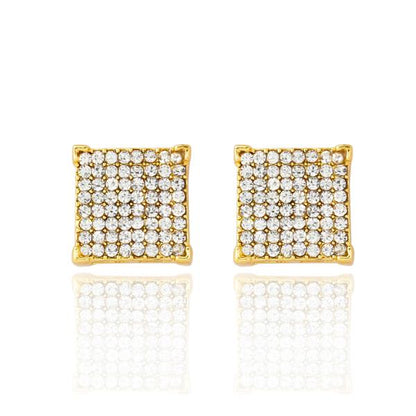 13mm Square Pave Earrings - MP 207