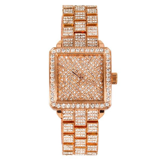 Ladies Iced-Out 31mm Metal Band Watch - 9731-MB