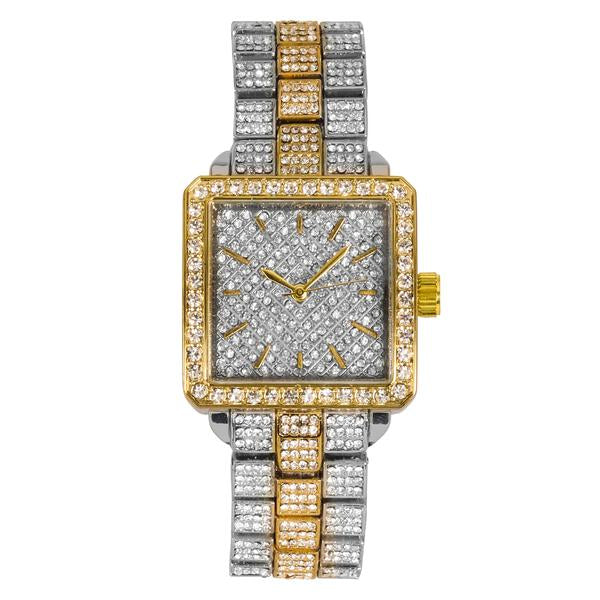 Ladies Iced-Out 31mm Metal Band Watch - 9731-MB