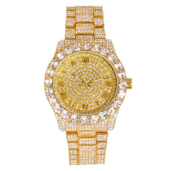 Urban Iced Out 43mm Metal Band Watch - 9482W-MB