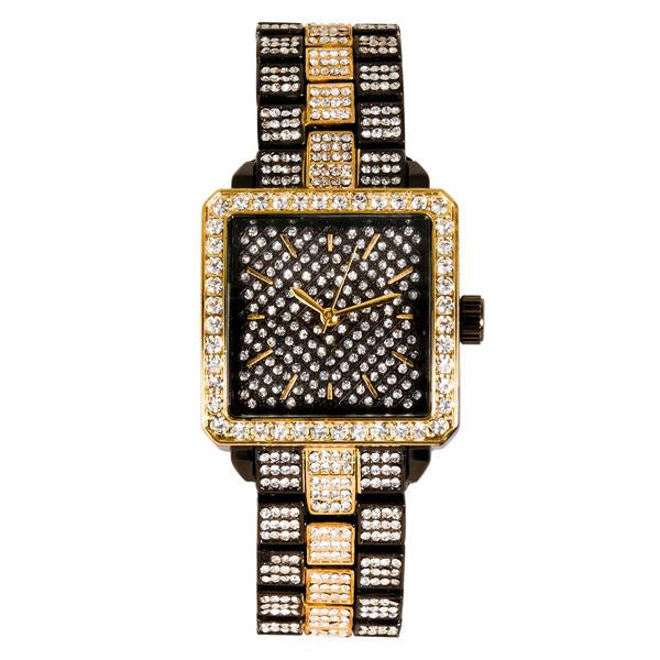 Ladies Iced-Out 31mm Metal Band Watch - 9731-MB