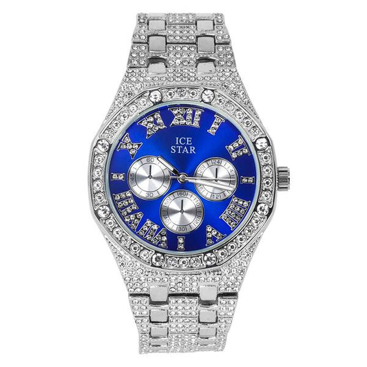 Urban Iced Out 46mm Metal Band Watch - 9122S-MB