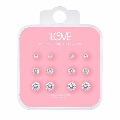 Ladies Round Stud Earring 6-Pack - CET-211
