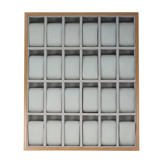 6 Row 4 - 24 Pcs Brown Wooden Tray - WT-101