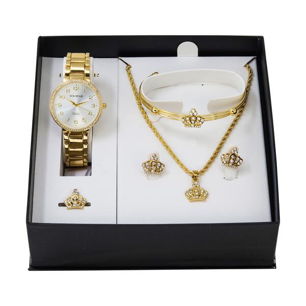 Ladies Metal Band Watch and Jewelry Set - LMS-9462