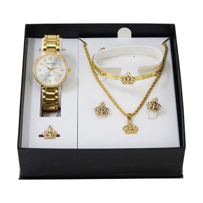 Ladies Metal Band Watch and Jewelry Set - LMS-9462