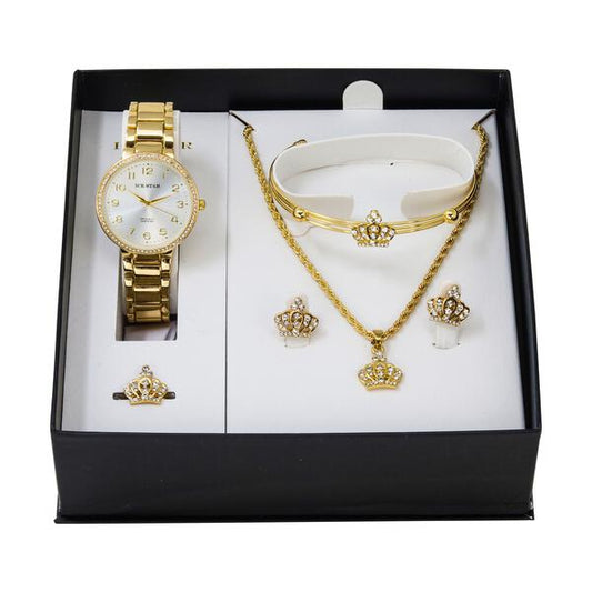Ladies Metal Band Watch and Jewelry Set - LMS-9462