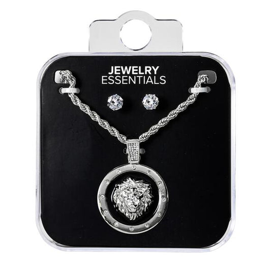 Mens Lion Necklace with Studs - DD-1276 S