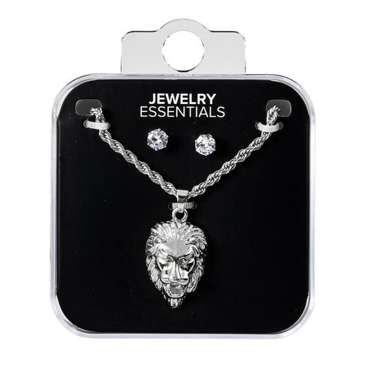 Mens Lion Necklace with Studs - DD-259