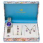 Ladies Metal Band Watch and Jewelry Set - LMS-9041