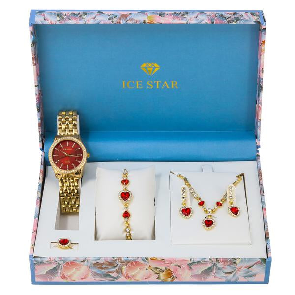 Ladies Metal Band Watch and Jewelry Set - LMS-9041