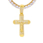 Iced Medium Cross Pendant with 3.5mm Tennis Chain 24" - HS-81022