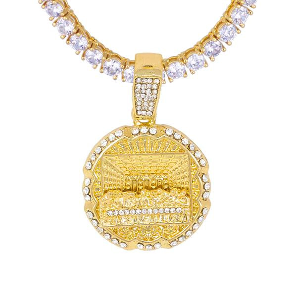 Iced Medium Lion Pendant with 3.5mm Tennis Chain 24" - HS-81082