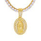 Iced Medium Pendant with 3.5mm Tennis Chain 24" - HS-81027