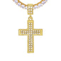 Iced MediumCross Pendant with 3.5mm Tennis Chain 24" - HS-81004