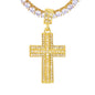 Iced Medium cross  Pendant with 3.5mm Tennis Chain 24" - HS-81018