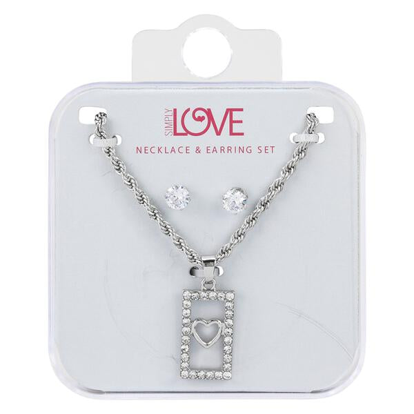 Ladies Heart Necklace with Earrings Set - DDS-LMP-HRT-009