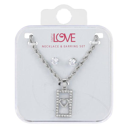 Ladies Heart Necklace with Earrings Set - DDS-LMP-HRT-009