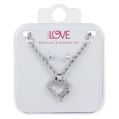 Ladies Heart Necklace with Earrings Set - DDS-LMP-HRT-008