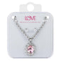 Ladies Pink Sun Necklace with Earrings Set - DDS-LMP-SUN-003