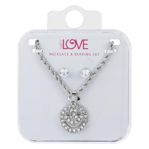 Ladies Smiley Face Necklace with Earrings Set - DDS-LMP-NOV-001