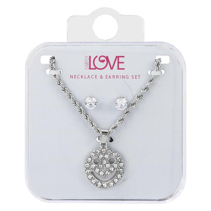 Ladies Smiley Face Necklace with Earrings Set - DDS-LMP-NOV-001
