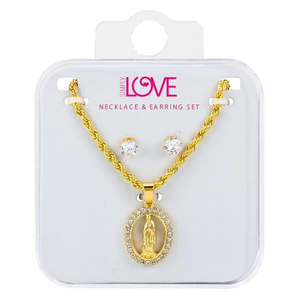 Ladies Guadalupe Necklace with Earrings Set - DDS-QND-20