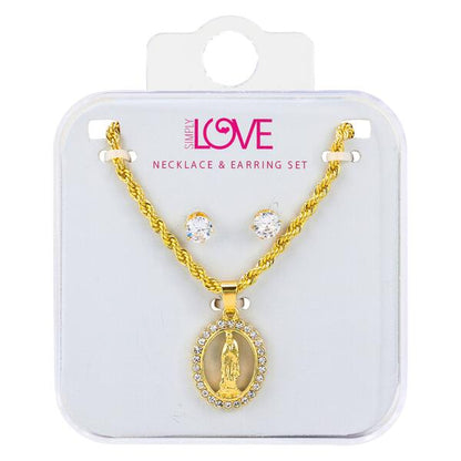 Ladies Guadalupe Necklace with Earrings Set - DDS-QND-20