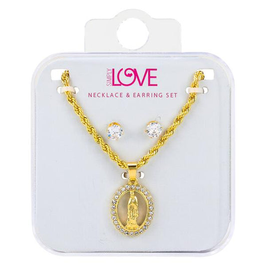 Ladies Guadalupe Necklace with Earrings Set - DDS-QND-20